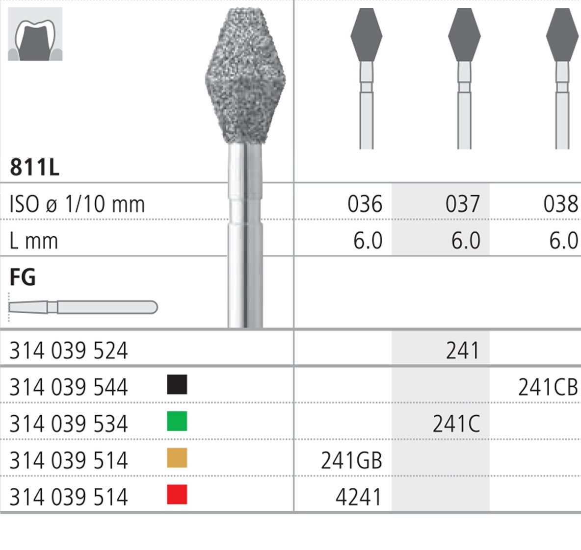 Intensiv SA Extra Coarse, Diamond Football Double Cone Bur - 6pk Size 038 - DMI Dental Consumables Ireland - Next Day Delivery
