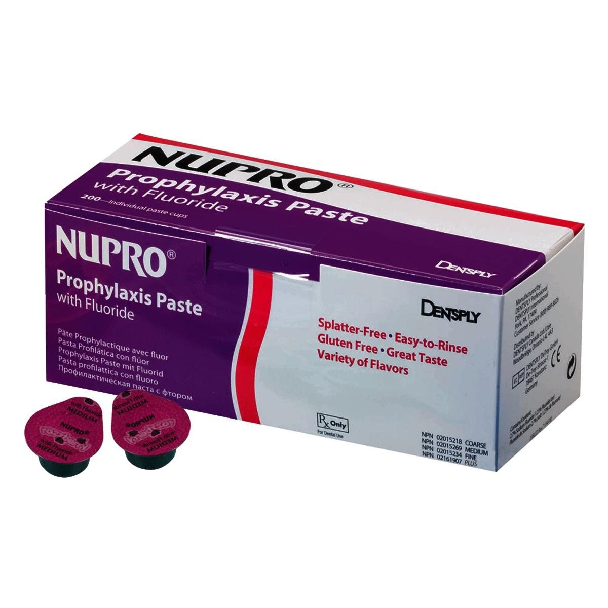 Dentsply Sirona Nupro with Fluoride - Cups 200pk Medium Razzberry - DMI Ireland's Leading Dental Supplier - Next Day Delivery